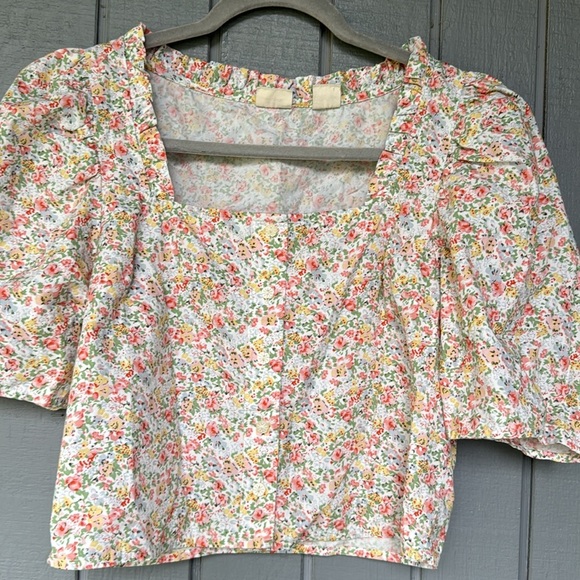 NWOT Levis Square Neck Floral Top M - Picture 4 of 5